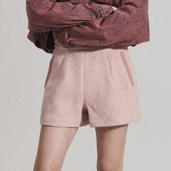 Rachel Comey Bell Short in Light Pink Tweed Chevron Size 6 - Picture 2 of 10